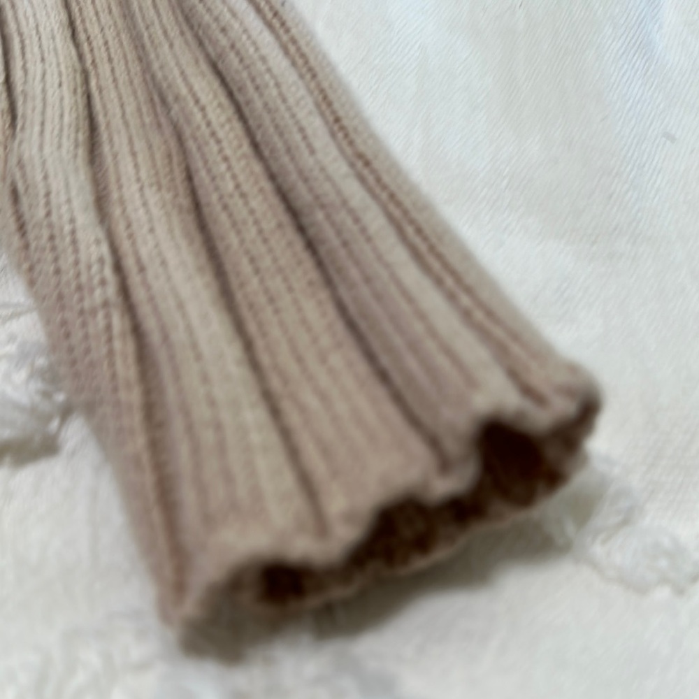 Beige Ribbed Knit Sweater - Picture 11 of 11
